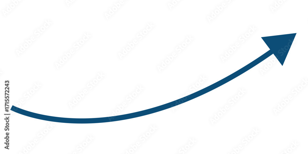 Poster long arrow icon curved upwards. curve arrow icon. long arrow icon. curve arrow vector illustration. 