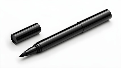 Matte Black Makeup Remover Pen Mockup Featuring Sleek Blank Casing, Perfect For Eyeliner Correction Presentation, Cosmetic Branding Design, Packaging Showcase, And Product Promotion