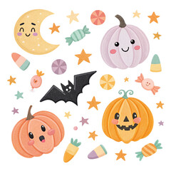 set of halloween elements