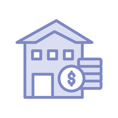 Real Estate Investment duotone line icon , vector, pixel perfect, illustrator file 
