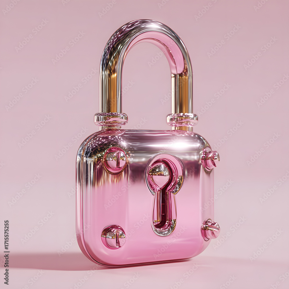 Poster 3d rendering of double access cyber security icon illustration