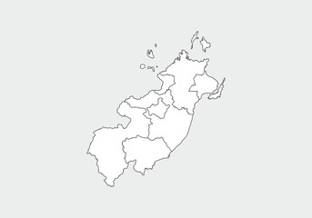 simple administrative, political and road map vector map of indonesian north sulawesi