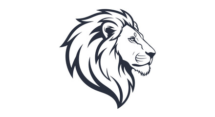 Obraz premium Majestic lion head logo in a bold black and white graphic design
