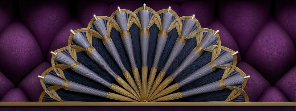 Elegant Decorative Fan Display with Rich Colors and Textures
