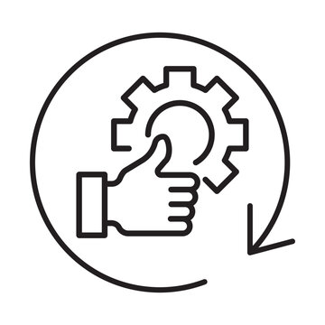 humbs Up Gear Editable Stroke Icon