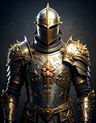 Medieval warrior in ornate armor