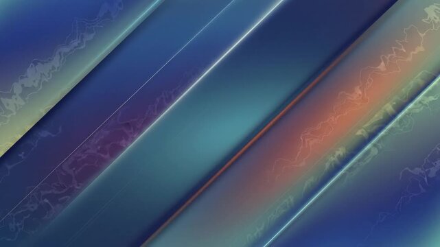 A sleek, modern animated background featuring diagonal bars with a gentle scrolling motion. Sophisticated gradients of blue, teal, and orange are accented by subtle, flowing liquid-like textures. This