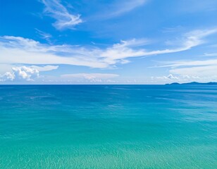 Wide ocean view under a clear blue sky
