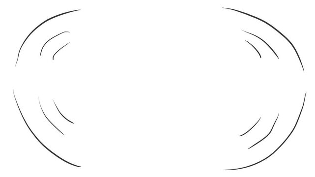 Long and short brackets at the corners form a frame, simulating a radar.