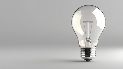 A classic incandescent light bulb on a plain neutral background.