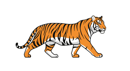 Fototapeta premium Striking Tiger Illustration on White Background