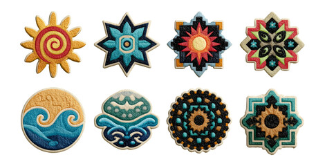 Colorful Embroidered Patches in Various Shapes and Styles for Creative Projects