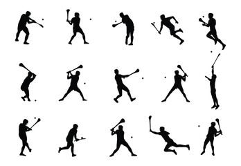 Hurling sports silhouette