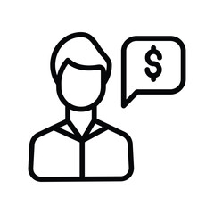 Financial Advisor line icon , vector, pixel perfect, illustrator file 
