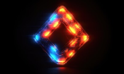 Glowing diamond shape, vibrant colors, futuristic