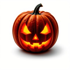 Halloween jack o lantern pumpkin isolated on white background.