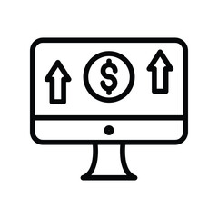 Online Investment line icon , vector, pixel perfect, illustrator file 
