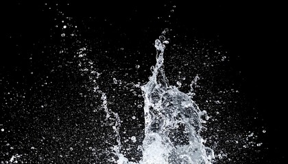 Water splashes against black background