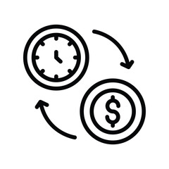 Time Is Money line icon , vector, pixel perfect, illustrator file 
