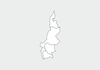 simple administrative, political and road map vector map of indonesian west sulawesi province