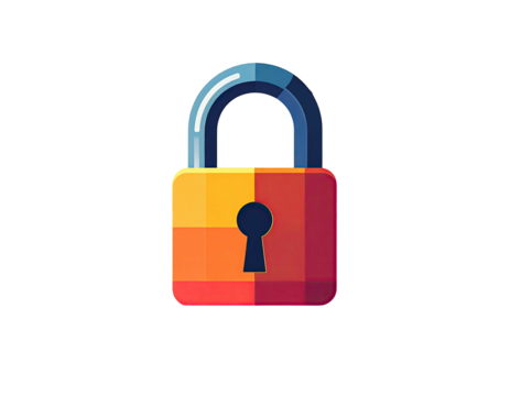 Colorful pixelated padlock icon - Powered by Adobe