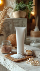 An enlarged image of an organic toothpaste tube