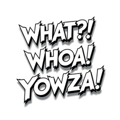 Fototapeta premium Excited Exclamations Expressing Surprise Astonishment and Amazement