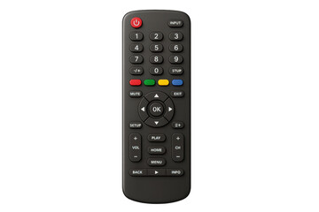 Black remote control providing entertainment and home automation
