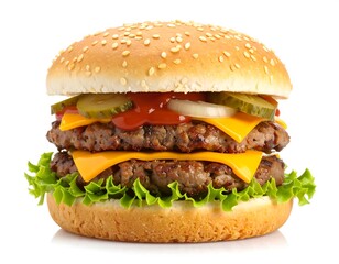 Delicious double cheeseburger