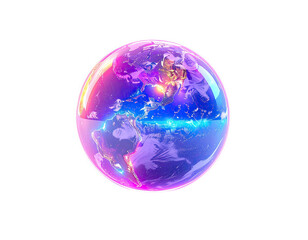 Vibrant, glowing sphere of Earth