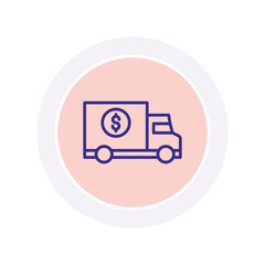 Money Transporter color circle icon , vector, pixel perfect, illustrator file
