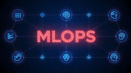 Obraz premium MLOps Integration and Deployment Framework Showcasing Machine Learning Model Lifecycle Management, Automated Pipelines, Continuous Integration and Delivery (CI/CD), Scalable Cloud Infrastructure