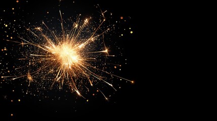Burst of golden fireworks in the night sky, celebrating financial success or milestone.