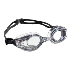 Clear swimming goggles with black strap