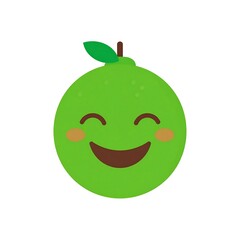 Obraz premium Cartoon lime with a happy face