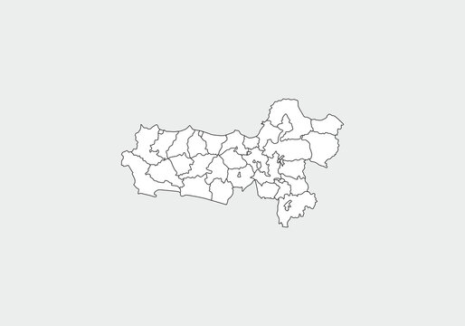 simple administrative,political and road map vector map of indonesian central java