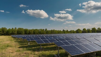 Solar panels farm renewable energy photovoltaic cells green energy solar power generation system field