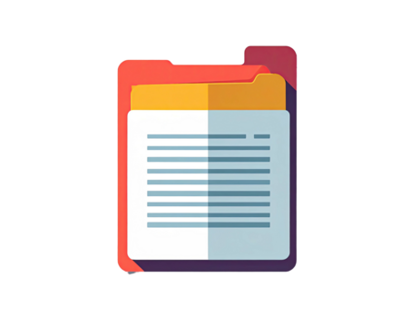 Red folder icon with white document