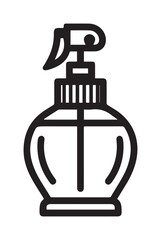Obraz premium Black and White Spray Bottle Outline with Dispenser