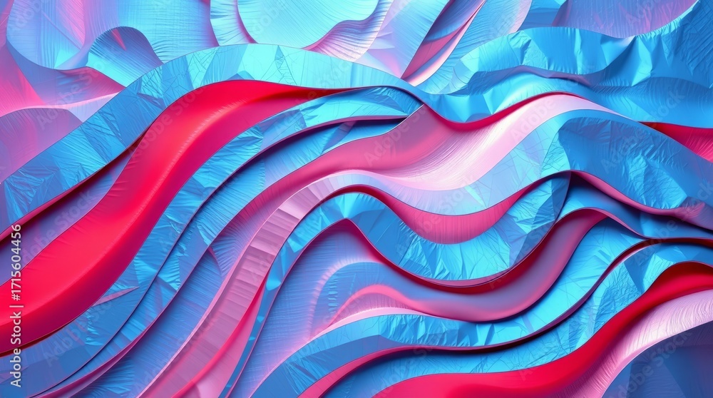Poster abstract wave: a mesmerizing display of flowing abstract waves, composed of vibrant colors that crea