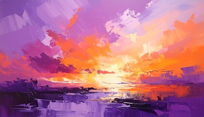 Vibrant Hues of a Sunset Abstract