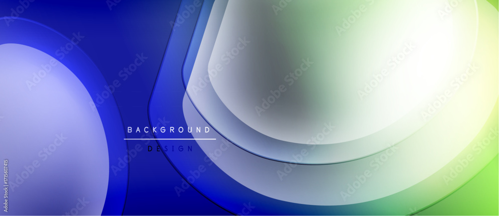 Poster abstract flowing shapes, blue, green, white gradients. modern design element for backgrounds, presen