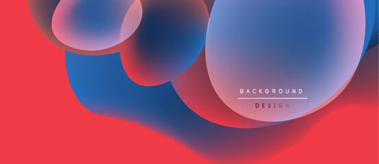 Abstract fluid shapes blend vibrant colors. Red, blue hues create dynamic background design. Smooth gradients offer modern aesthetic.