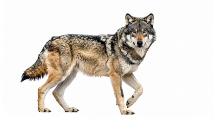 wolf in front of white background