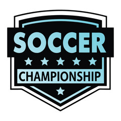 Soccer championship emblem with stars and bold text for sports competitions crest