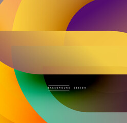 Obraz premium Abstract colorful shapes overlap creating dynamic visual effect. Gradient hues blend smoothly, offering modern aesthetic.