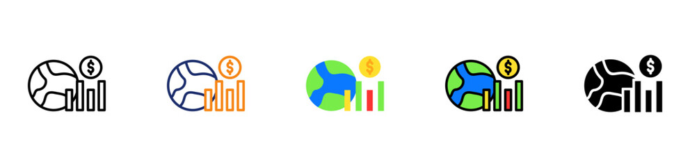 Economic Growth Icon Multiple Style Collection Set 
