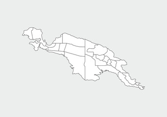 simple administrative,political and road map vector map of indonesian papua island