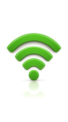 WIFI ICON green ON WHITE background