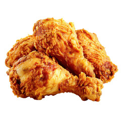 Crispy Fried Chicken Drumsticks Piled on a Transparent Background